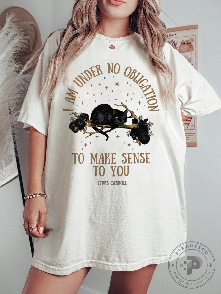 Funny Skeleton My Last Flying Fuck T-Shirt 4 Lewis Carroll Cheshire Cat Quote Black Cat T-Shirt