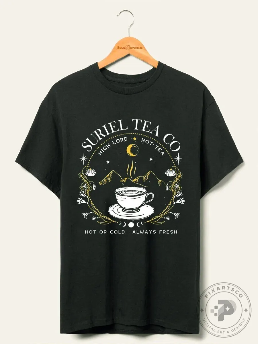 Suriel Tea Company High Lord Hot Tea Always Fresh Vintage Black T-Shirt