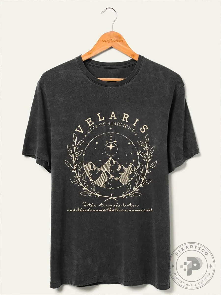 Velaris City of Starlight Night Court Novel Quote Washed T-Shirt
